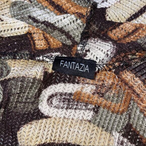 Fantazia cardigan women open front cascade long sleeve 70's inspired top SZ M - Picture 7 of 7